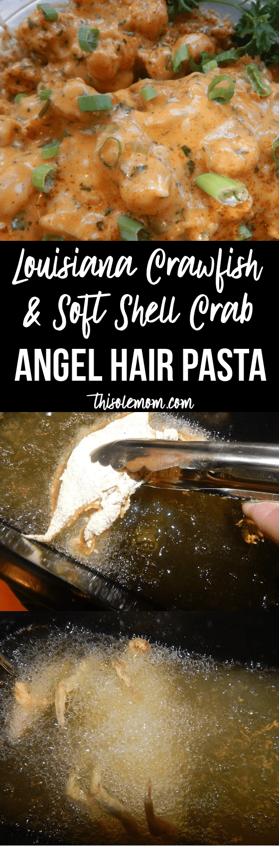 Louisiana Crawfish & Soft Shell Crab Over Angel Hair Pasta