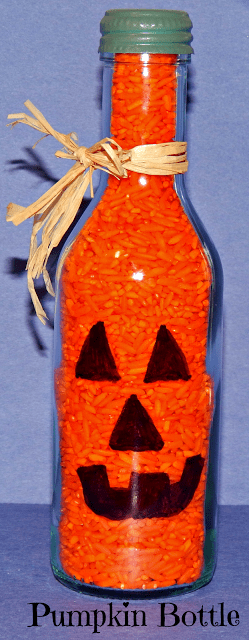 Halloween Pumpkin Wine Bottle Craft