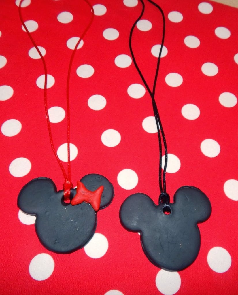 Mickey & Minnie Polymer Clay Pendants