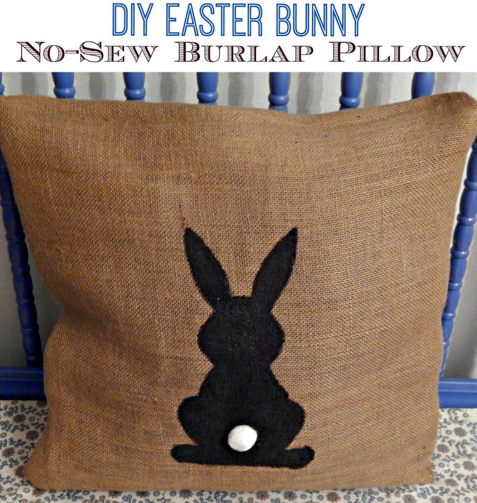 No-Sew Burlap Easter Bunny Pillow