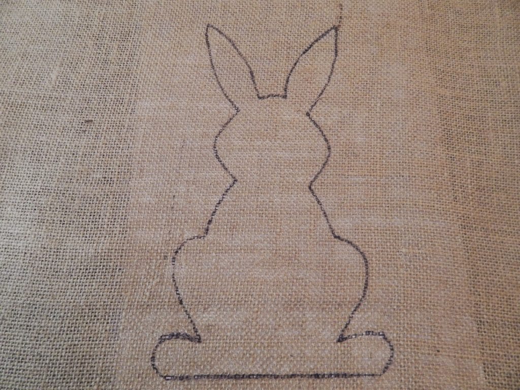 No-Sew Burlap Easter Bunny Pillow