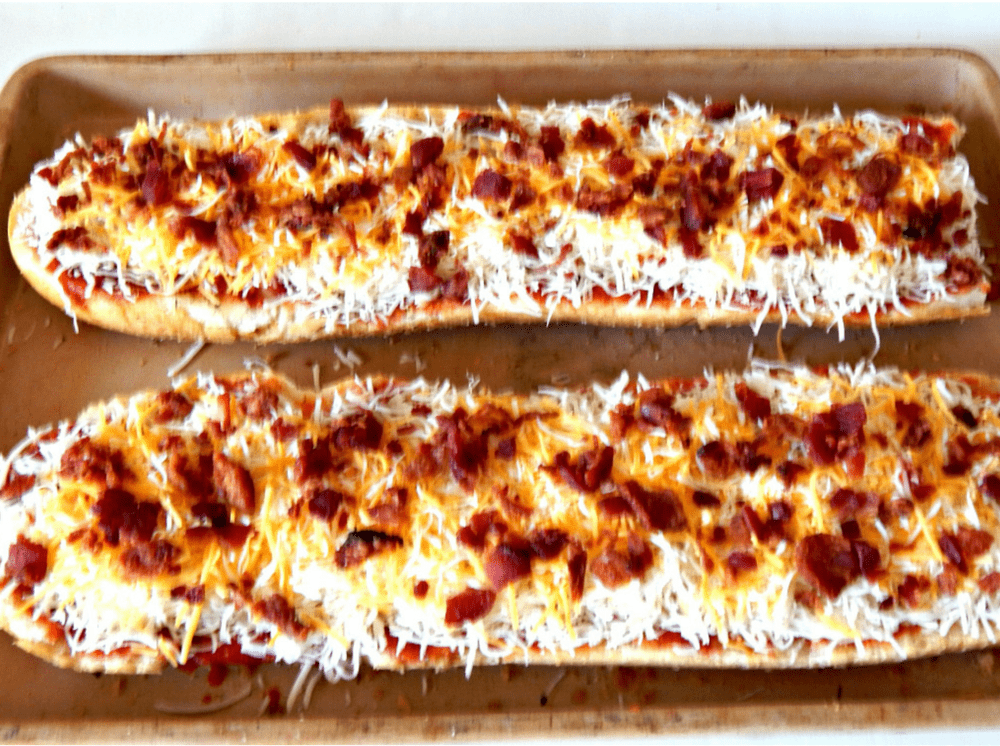 Turkey Pepperoni & Bacon French Bread Pizza This Ole Mom