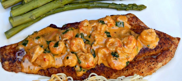 Pan Fried Speckled Trout with Creamy Crawfish Sauce