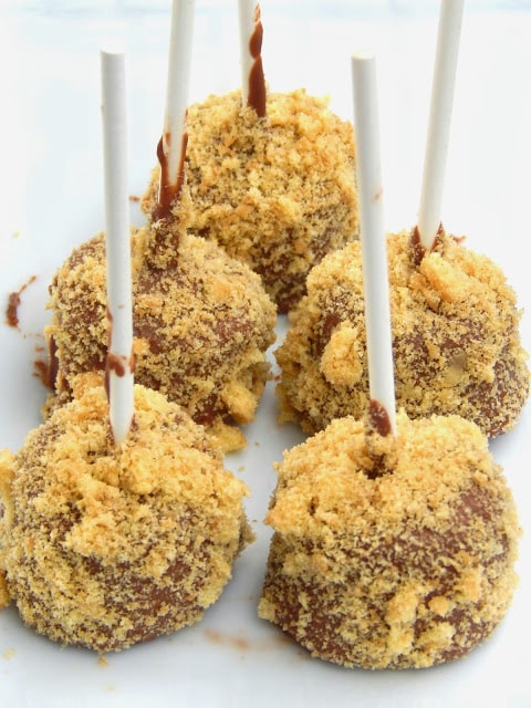 Peanut Butter & Chocolate Banana Lollipops