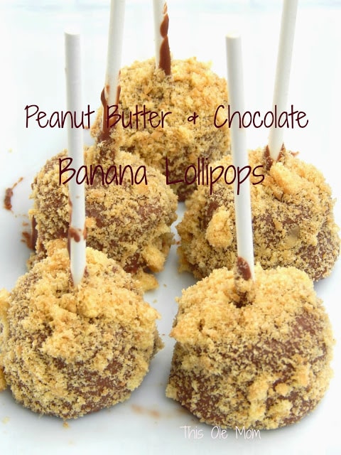 Peanut Butter & Chocolate Banana Lollipops