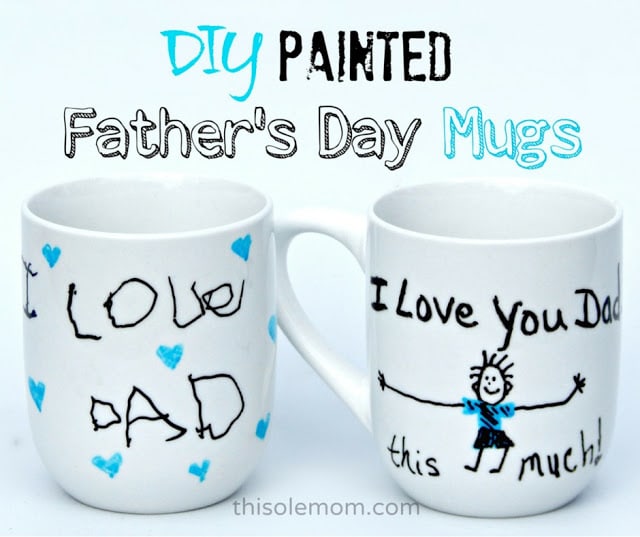 DIY Painted Father's Day Mugs