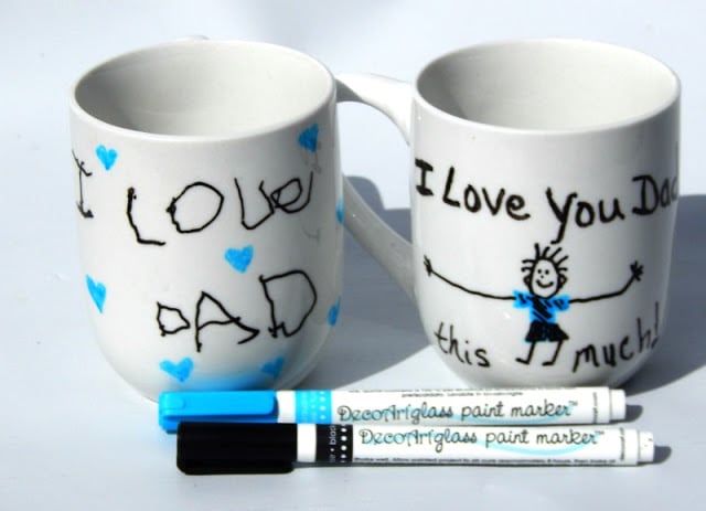 DIY Painted Father's Day Mugs