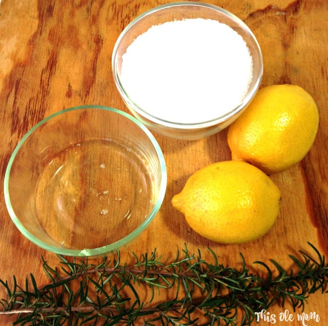 Ingredients for homemade body scrub