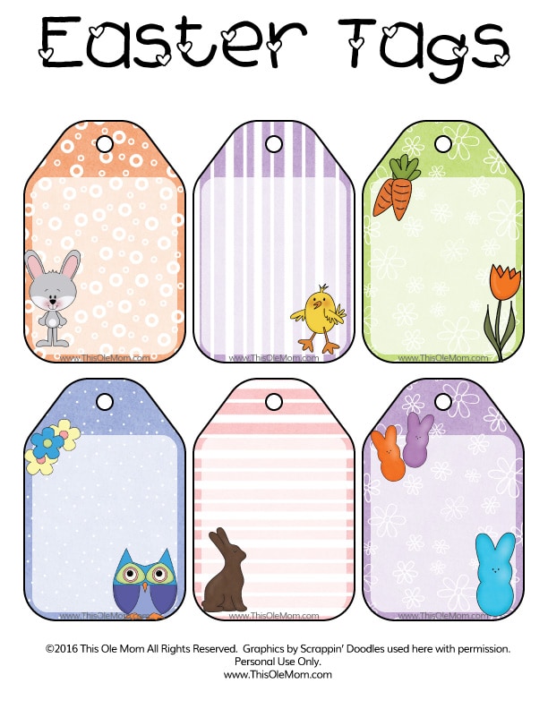 Free Easter Printable Gift Tags. Adorable and free.