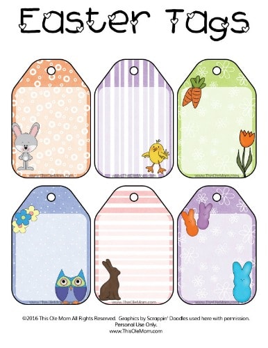 Free Printable Luggage Easter Gift Tags 