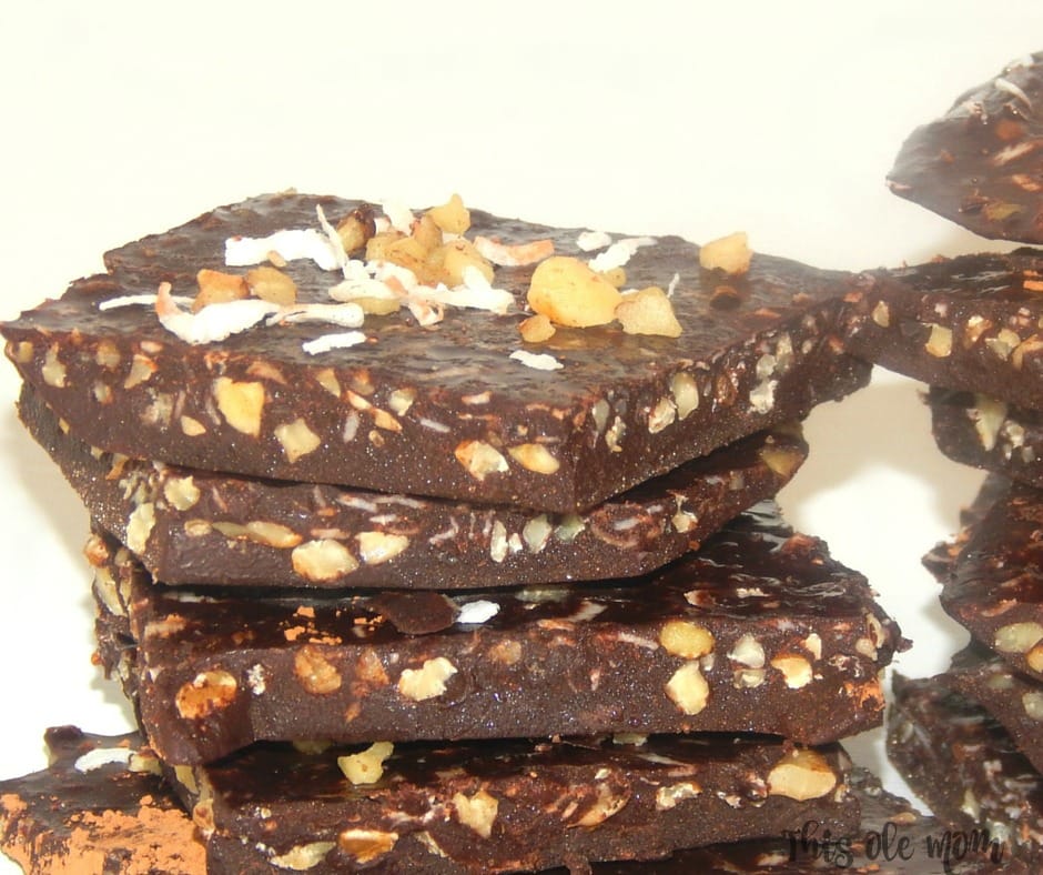 Coconut Oil Chocolate Bark With Walnuts