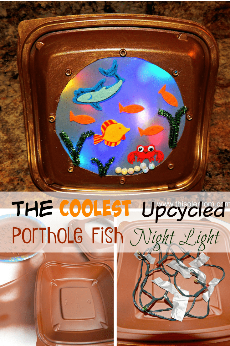 The coolest upcycled Porthole Fish Night Light for kids and fish lovers!