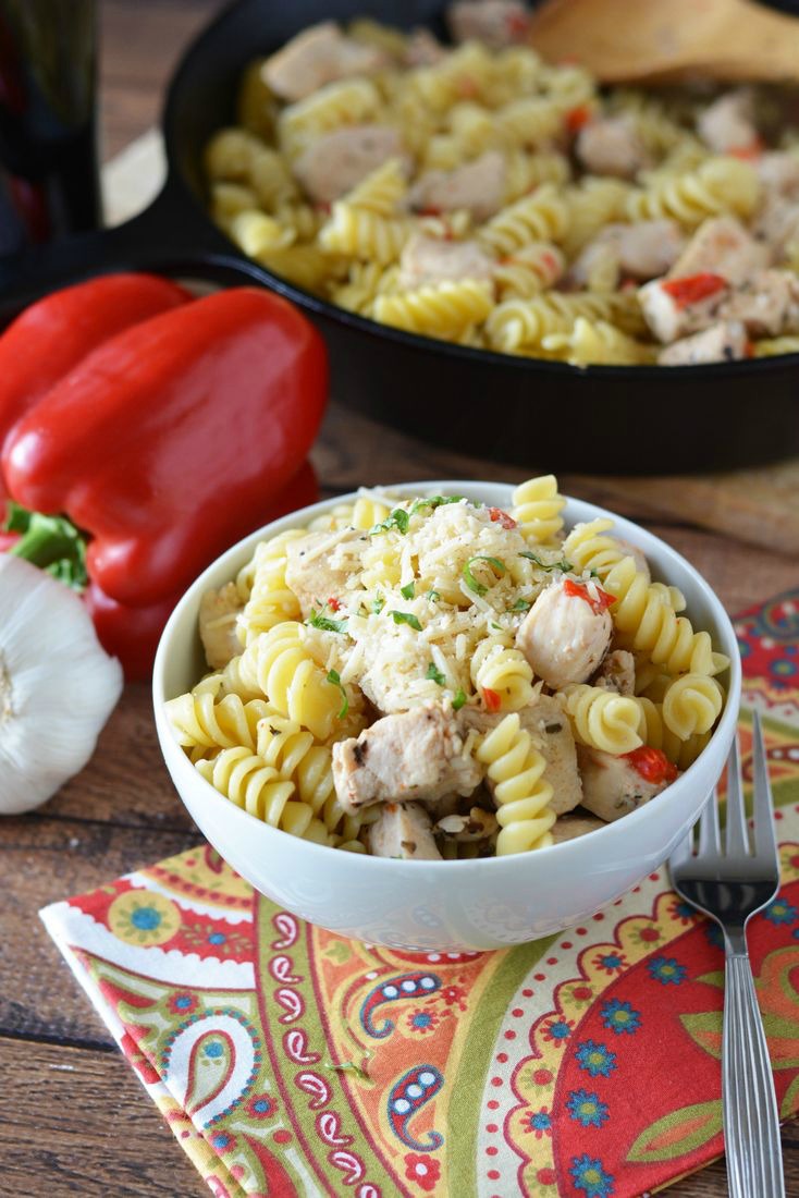 Skillet Chicken Rotini Pasta 