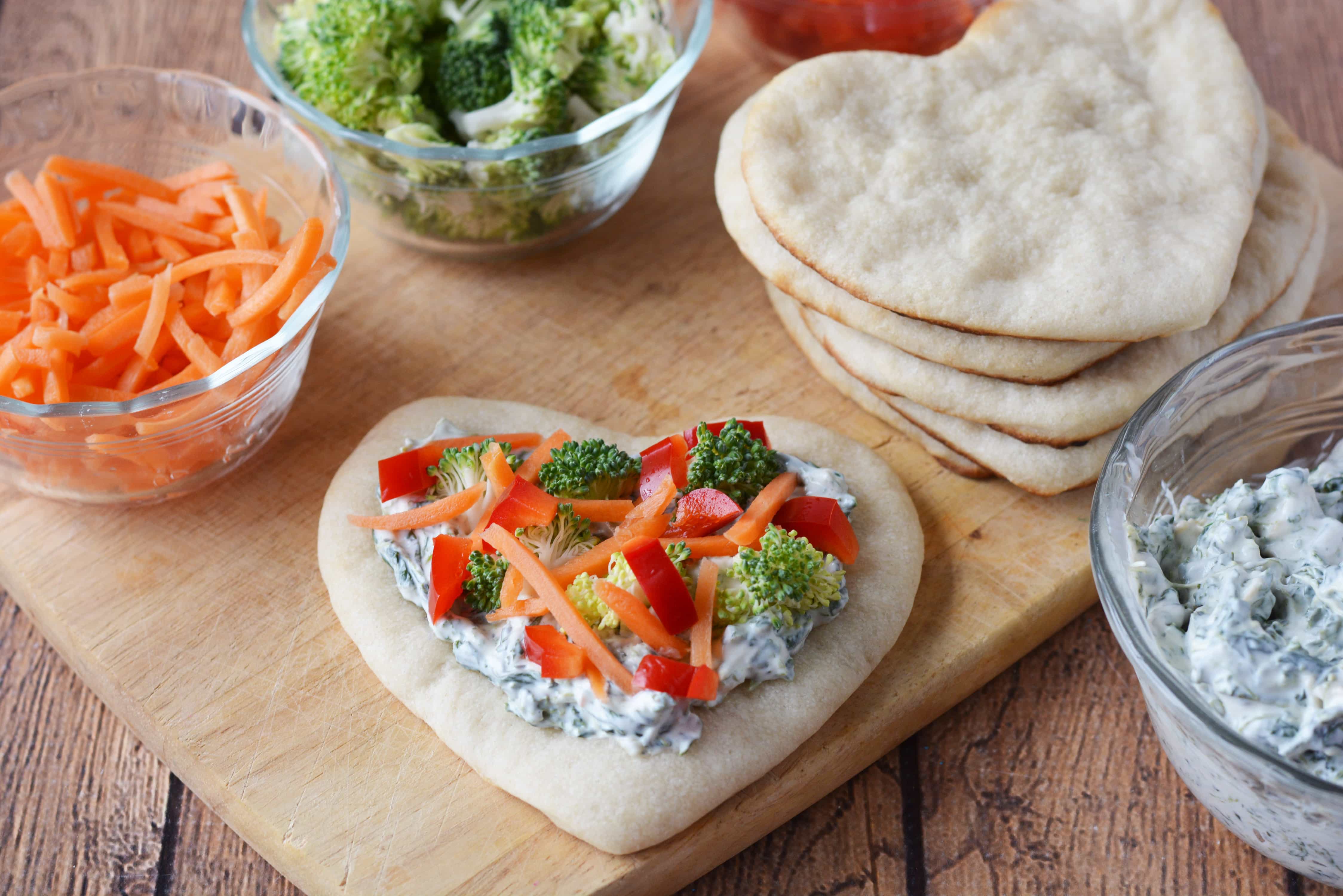 Heart Shaped Valentine Vegetable Pizza This Ole Mom