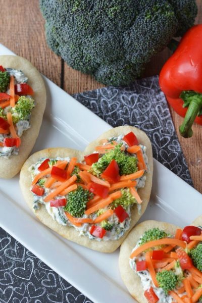 Heart Shaped Valentine Vegetable Pizza