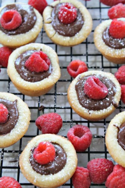 Raspberry Hazelnut Cookie Cups