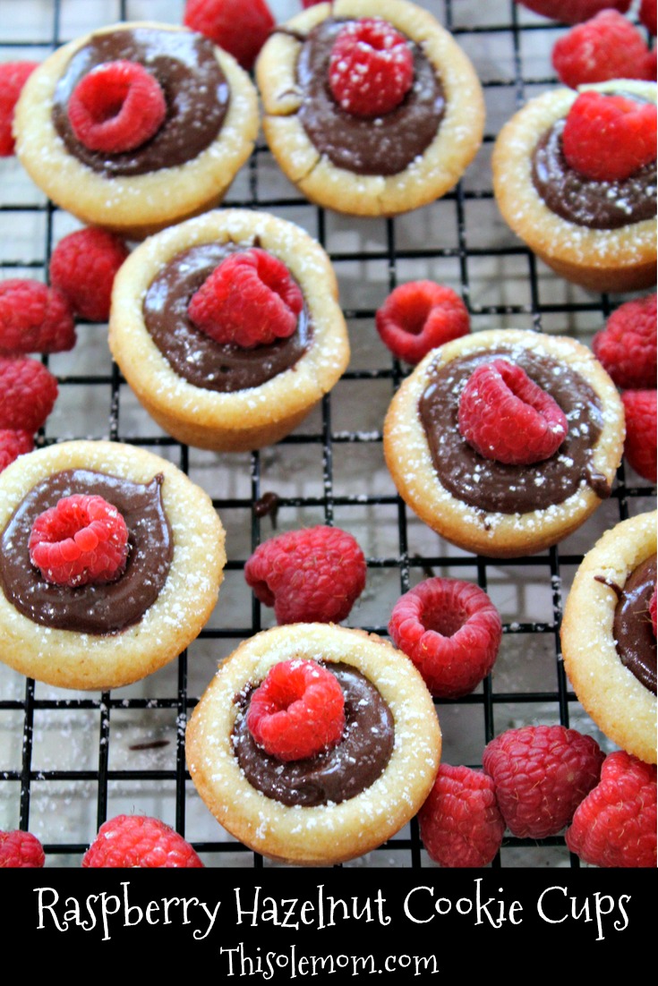 Raspberry Hazelnut Cookie Cups