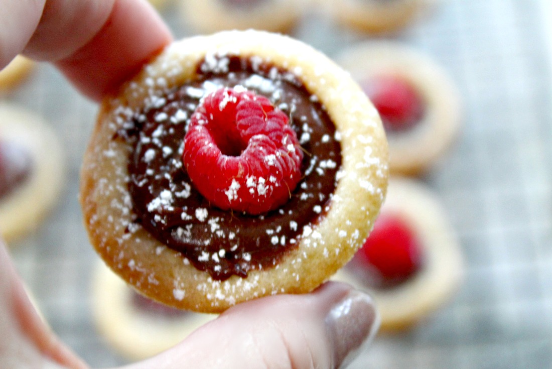 Raspberry Hazelnut Cookie Cups