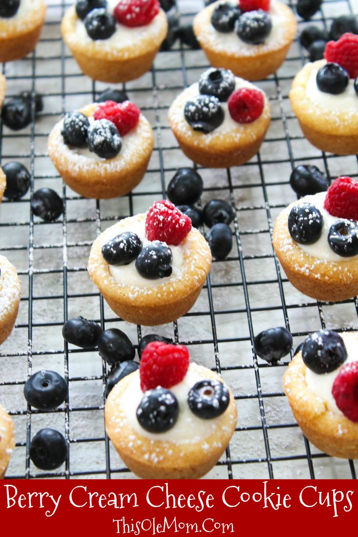 Berry Cream Cheese Cookie Cups