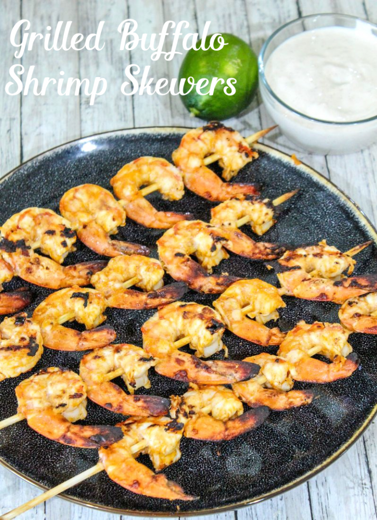 Grilled Buffalo Shrimp Skewers - This Ole Mom