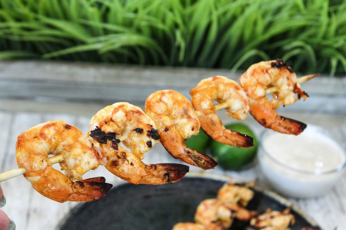 Grilled Buffalo Shrimp Skewers