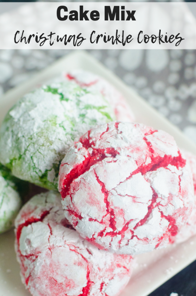 Cake Mix Christmas Crinkle Cookies