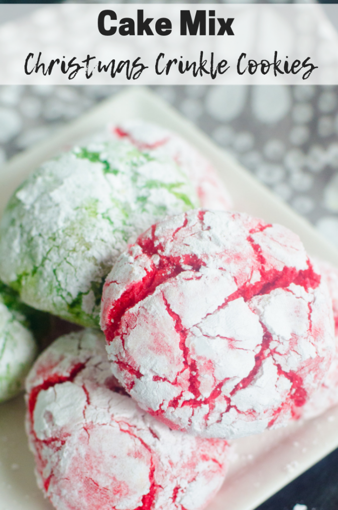 Cake Mix Christmas Crinkle Cookies 