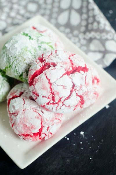 Cake Mix Christmas Crinkle Cookies