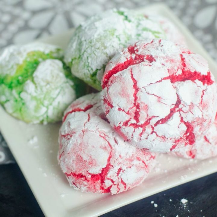 Cake Mix Christmas Crinkle Cookies