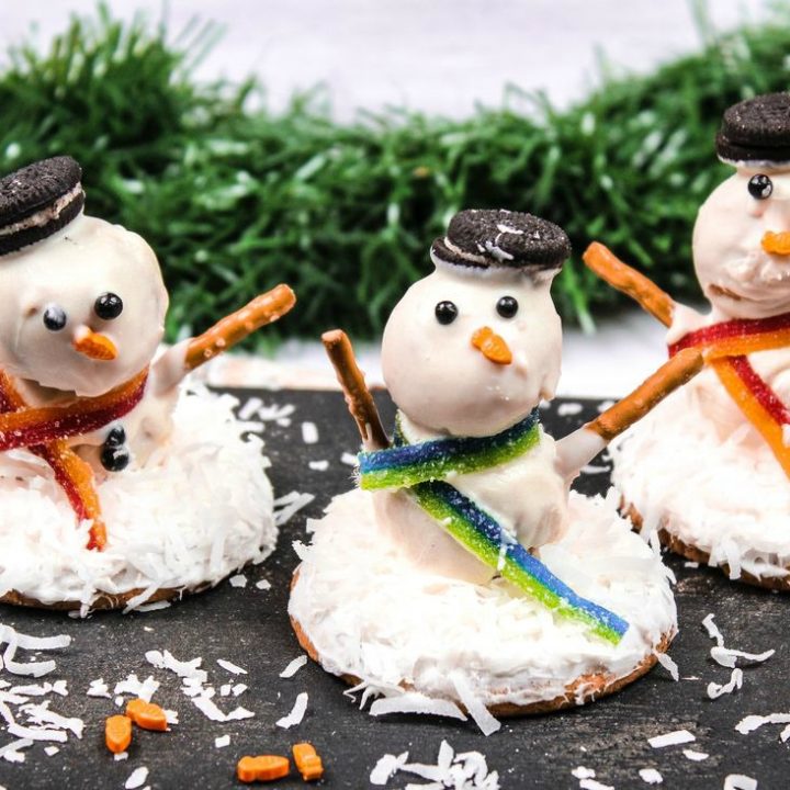 No Bake Melting Snowman Cookies