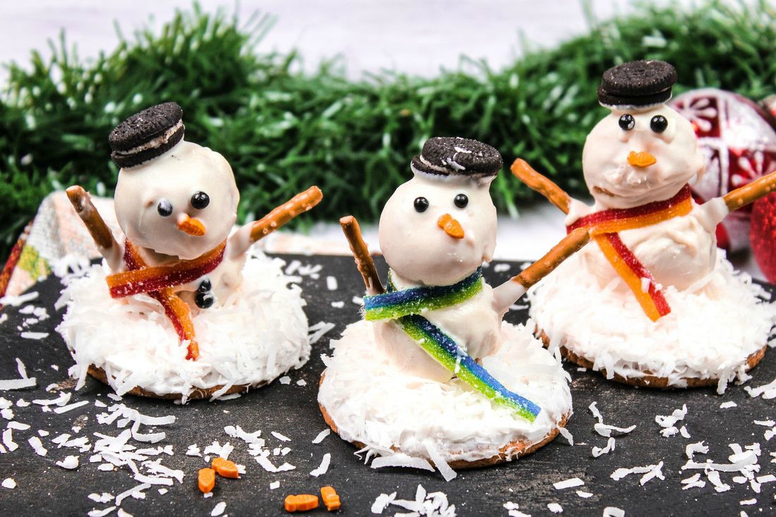 No Bake Melting Snowman Cookies