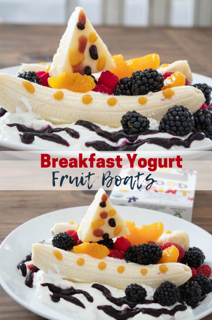 Breakfast Yogurt Fruit Boats Image for Pinterest