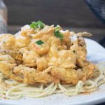 Fried Soft Shell Crab with Crawfish Sauce