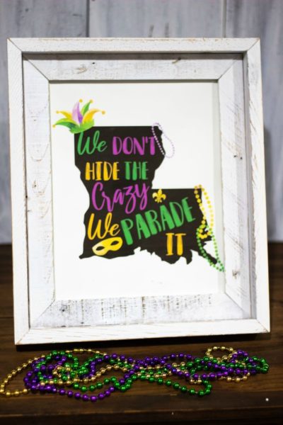 Mardi Gras Printable Subway Art