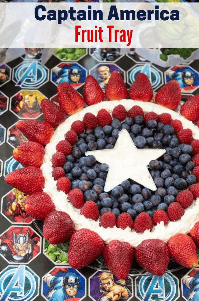 Captain America Fruit Tray Image to Pin for Pinterest