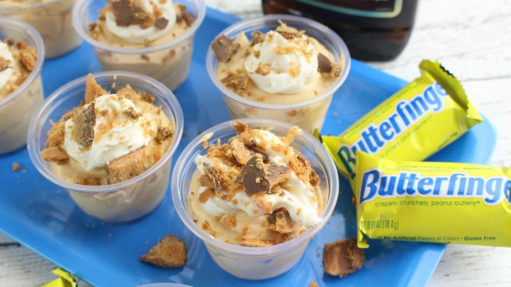 Butterfinger Pudding Shots