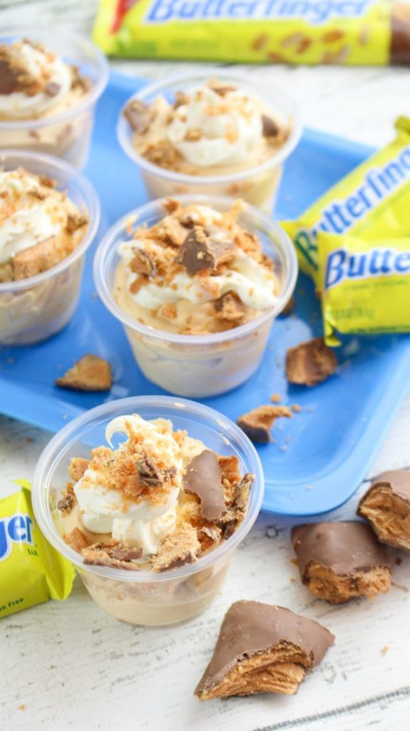 Butterfinger Pudding Shots