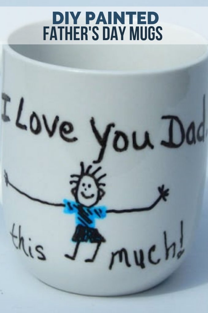 DIY Painted Father's Day Mugs