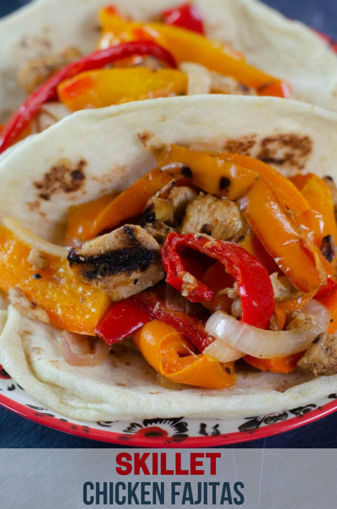 Skillet Chicken Fajitas With Bell Peppers and Onions 