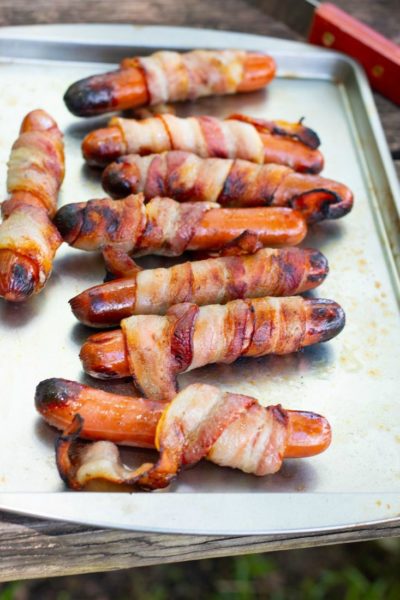 Campfire Bacon Wrapped Hot Dogs