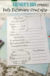 Father's Day Kids Interview Printable - This Ole Mom