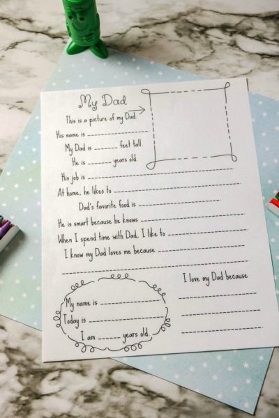 Father's Day Kids Interview Printable