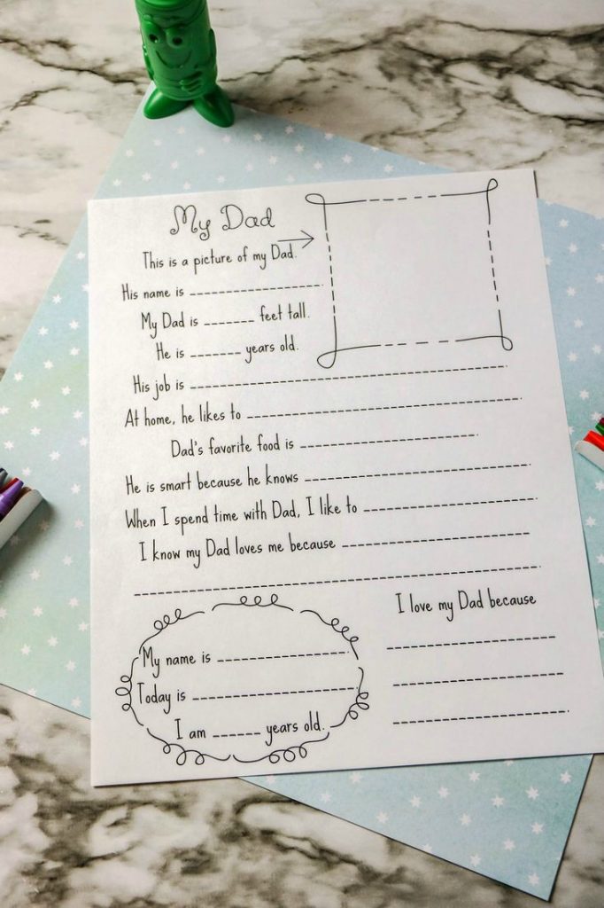 Father's Day Kids Interview Printable