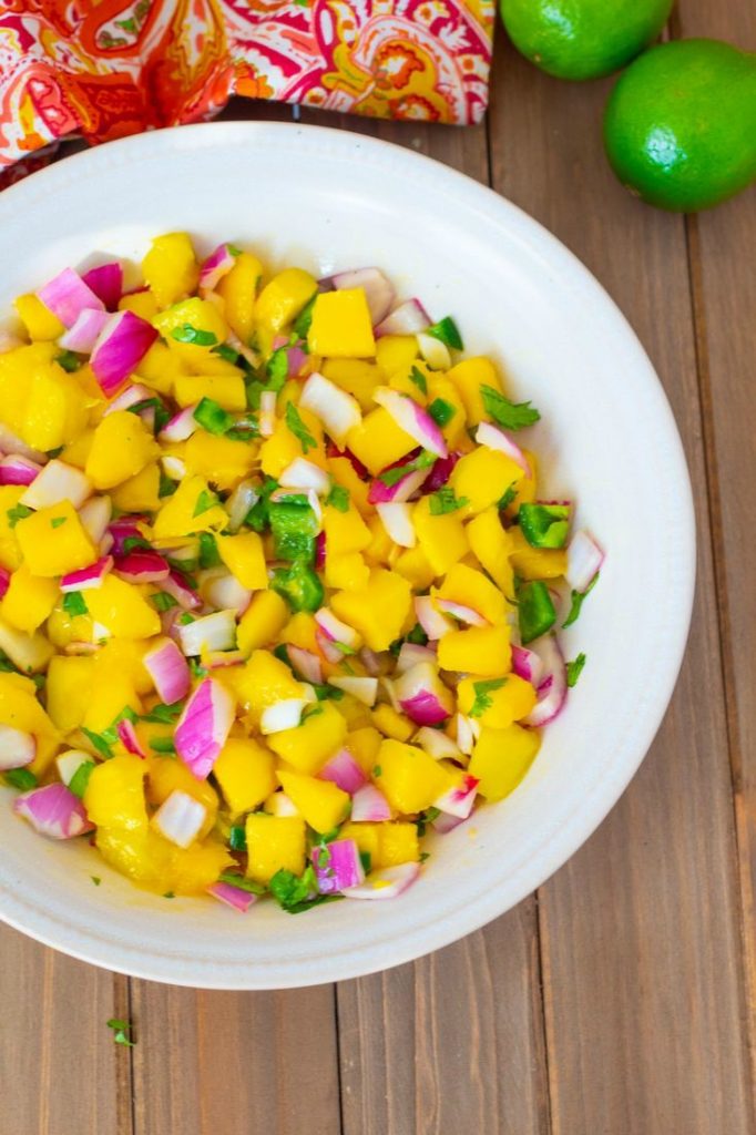 Mango salsa with Jalapeno Peppers