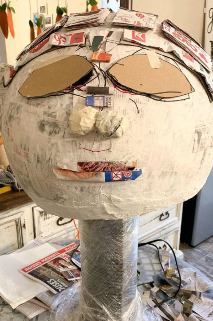 make a paper mache head