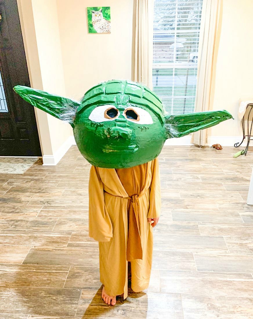 Yoda Paper Mache Head - This Ole Mom