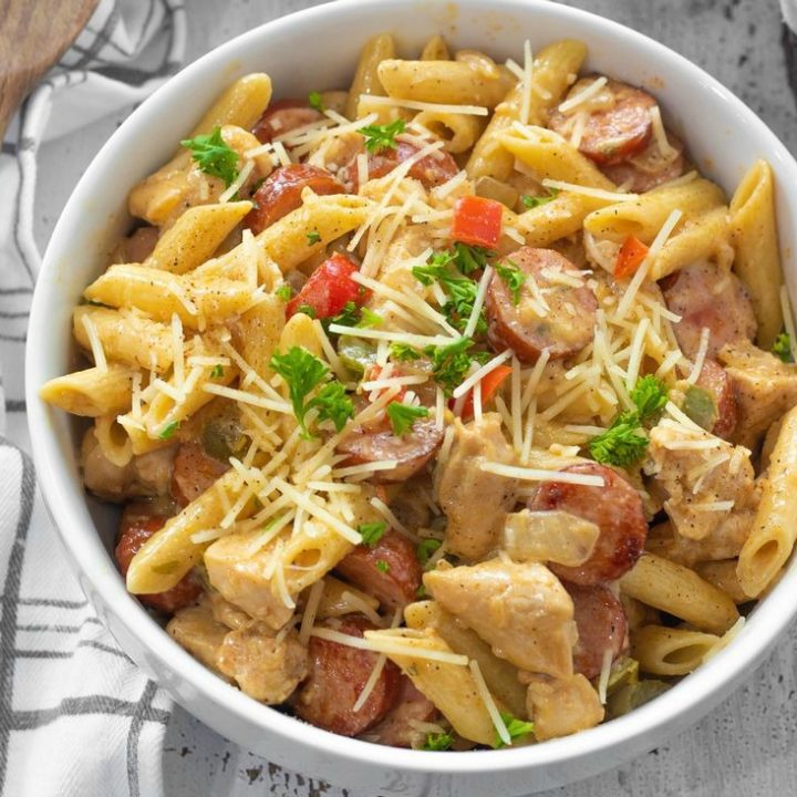 Cajun ninja chicken and sausage pasta