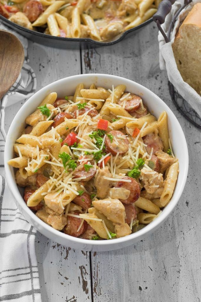 Cajun Chicken and Sausage Pasta 