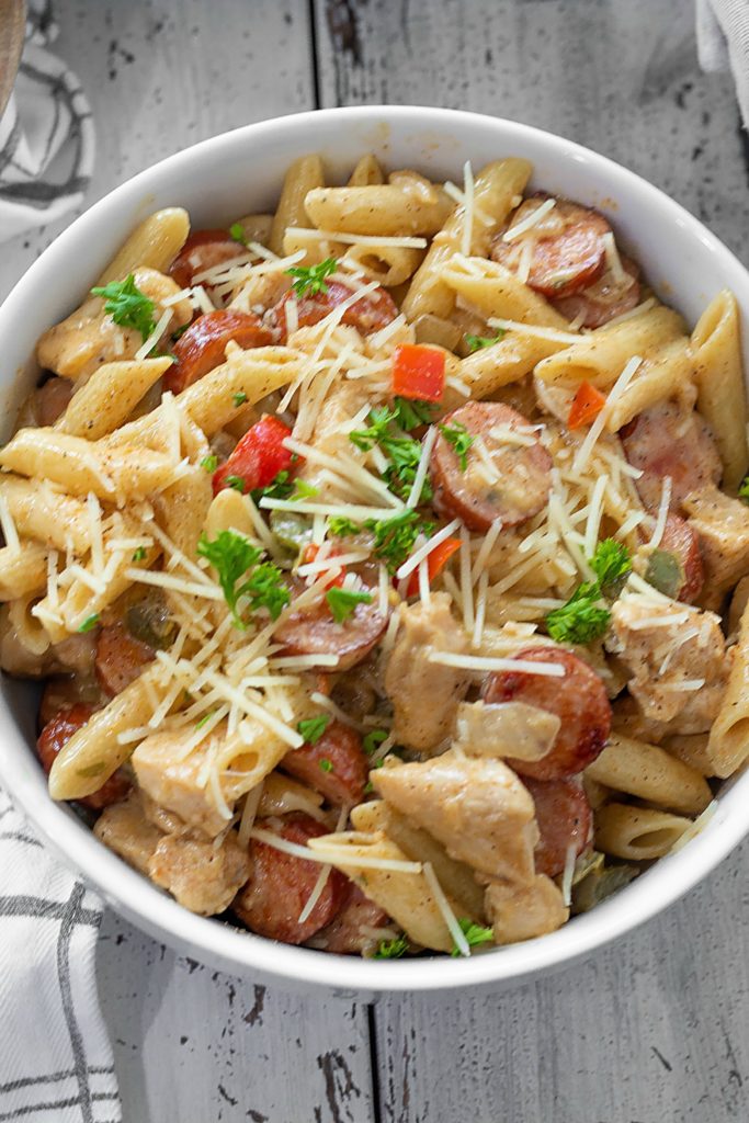 Cajun Chicken Pasta  with Smoked Sausage