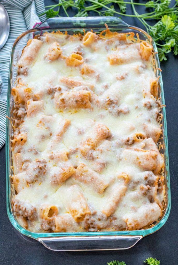 Cheesy Rigatoni Sausage Bake